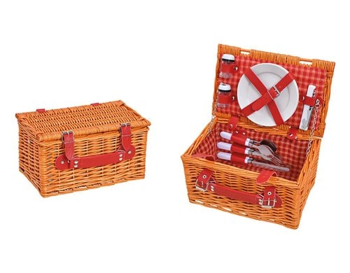 G. Wurm Picknickkorb rot 12er Set, (B/H/T) 30x16x19cm