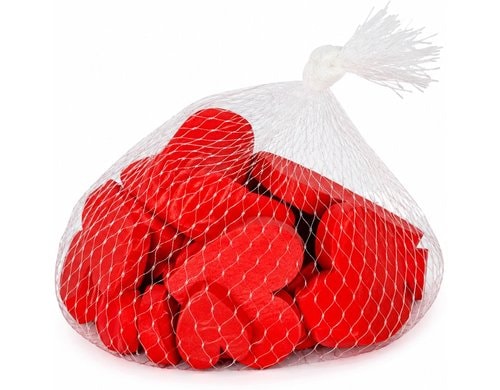Chalet Herzen zum Streuen in Netz 4x4cm rot