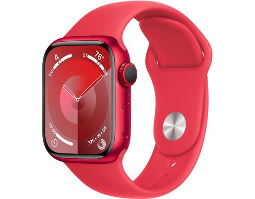 Apple Watch S9 GPS & Cell 41 RED Alu M mit  RED Sport Band - M/L