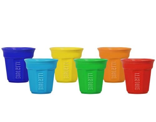 Bialetti Espressotasse 6er Set farbig 90ml, Porzellan