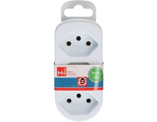 Abzweigstecker ADAPT 3x Typ 13 weiss drehbar Green+Fair