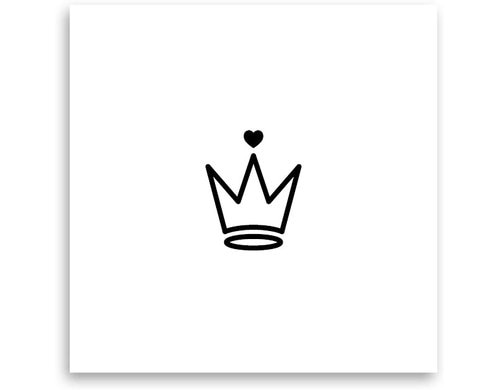minink Tattoo Krone mit Herz Grösse: S (1.2 cm x 1.6 cm)