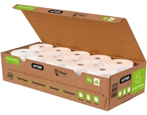 Exacompta Thermopapier, FSC 80 0 x 72 mm, 76 m, 48g, 10 Stk