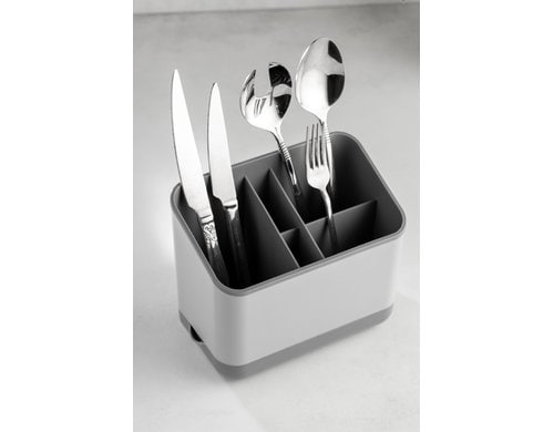 Hermia Abtropbehälter Besteck Weiss Plastik, 16.5x10x14 cm