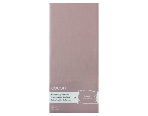 COCON, Kissenbezug Renforcé 50 x 70 cm, Mau 2 Stk., 50x70 cm, mauve