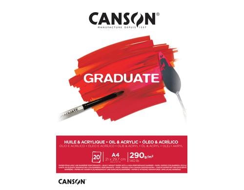 Canson Block Graduate Oil/Acryl A4 290g/m2, 20Bl, leicht aufgerauht, FSC