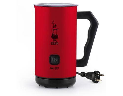 Bialetti Milchschäumer elektrisch MK02 rot Kunststoff, Antihaft,300ml Fassungsvermögen