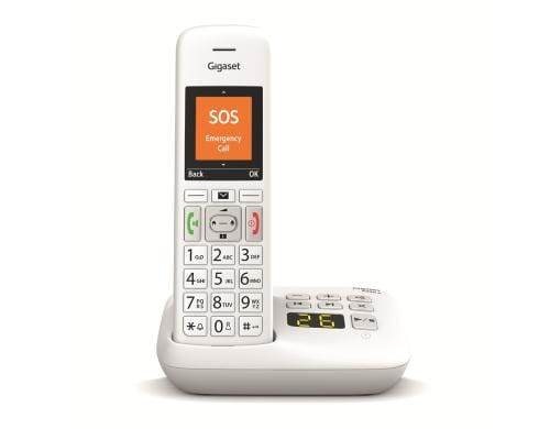 Gigaset E390 A weiss analog, Grosstastentelefon, AB