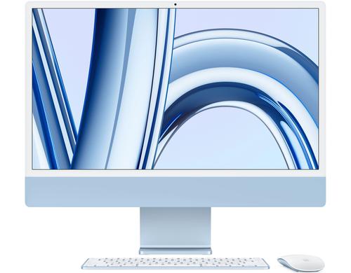 24 iMac (M3, 4 Ports), 8C/10C, Blau 8GB, 256GB, GbE, MM, MK TID, CH