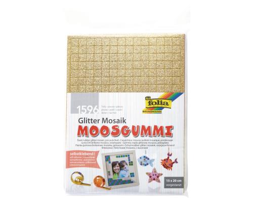 Folia Moosgummi Mosaik Glitter 6 Bogen à 266 Mosaik selbstklebend