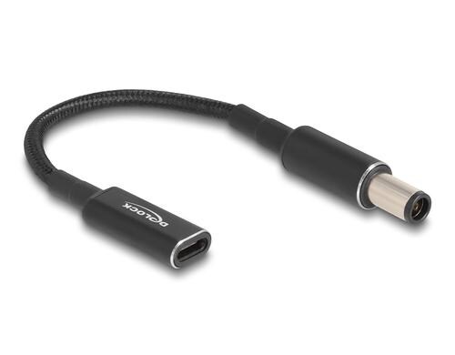 Delock Ladekabel USB-C zu HP 7,4x5mm Buchse zu Stecker, 15cm