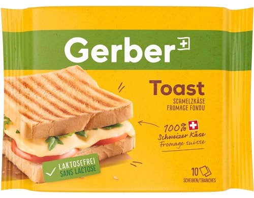 Gerber Schmelzkäse Toast Scheiben 200g, 10 Portionen