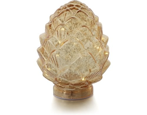 balthasar LED Dekozapfen PINE gold LED ww, 180 x 145mm, Timer, exkl. Batterie