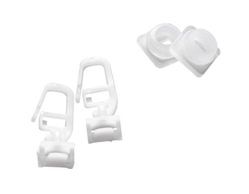 Casa Leon Vorhangzubehör weiss 22 Ösengleiter Click und 4 Endfeststeller