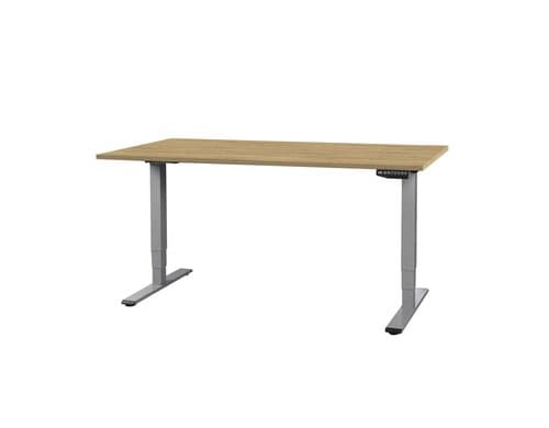 Contini Tisch höhenverstellbar Eiche Tischplatte 2.0x 0.9 m, Gestell grau