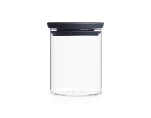 Brabantia Glasdose 0.6 Liter stapelbar, Deckel Dark Grey