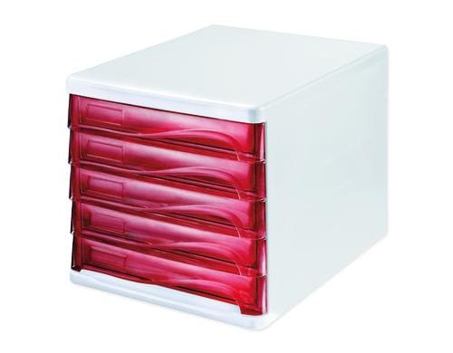 Helit Schubladenbox Colours weiss/rot