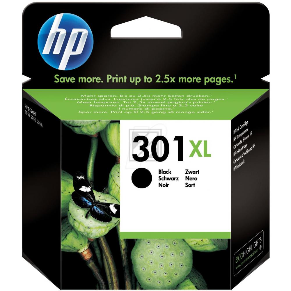 HP Tinte Nr. 301XL - Black (CH563EE) 8ml, Seitenkapazität ~ 480 Seiten,