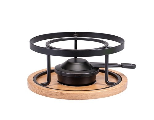 Kadastar Rechaud Oak Ø 20.5 cm Unterteller aus Eiche, mit Brenner