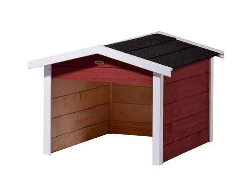 Mährobotergarage Oslo Spitzdach, rot aus Holz