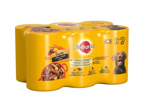 Pedigree Nassfutter Saftiges Geschnetzeltes in Sauce, 6x400g