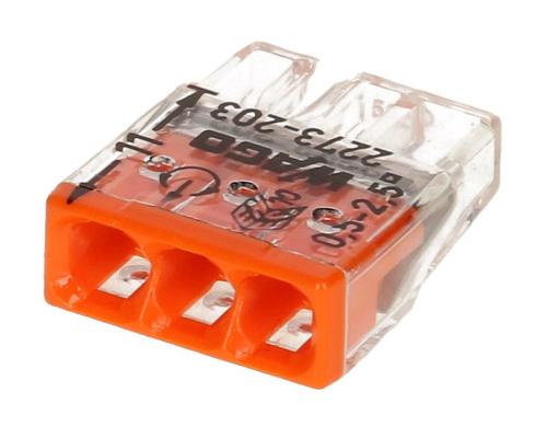 Wago Steckklemme Contact COMPACT 3-fach 3L 0.5-2.5mm2 24A, orange, 10 Stück