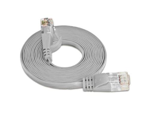 Wirewin Slim Patchkabel: UTP, 0.10m, grau Cat.6, AWG36, Klinkenschutz, Längenaufdruck