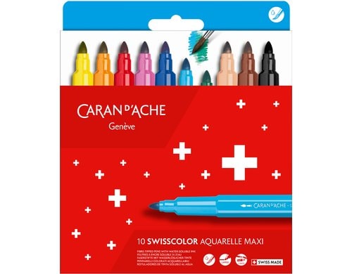 Caran d'Ache Fasermaler Swisscolor Maxi Etui à 10 Farben