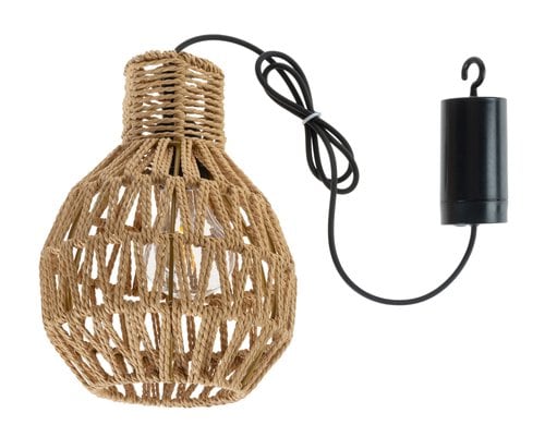 COCON Hängelampe mit Rattanschirm outdoor, mit Timer