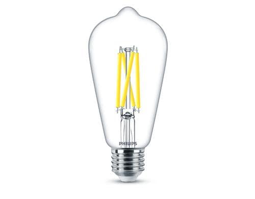 Philips LED Lampe 7W (60W) E27, ST64, 806lm, 2700-2200K, klar