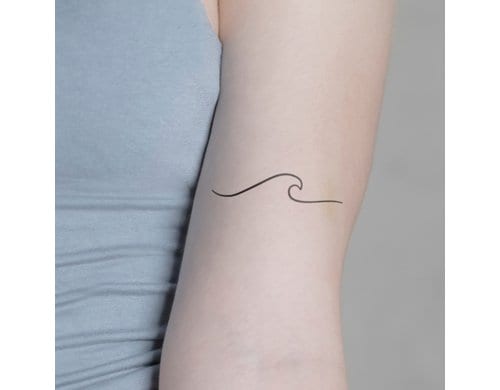 minink Tattoo grosse Welle Grösse: M (1.4 cm x 6.5 cm)