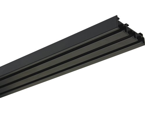 Gardinia FlächenvorhangschieneAtlanta,160cm Schwarz matt, 3-läufig, Aluminimum