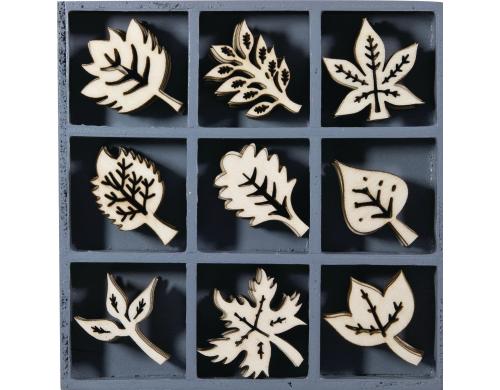 Heyda Holzornamente Blätter 45 Stück, Grösse 10.5x10.5cm