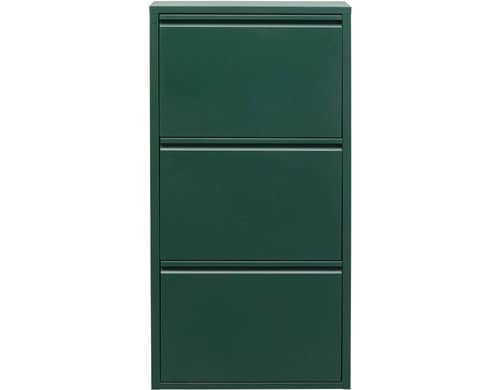 Kare Schuhschrank Caruso 3er, Grün 103 x 50 x 14 cm, Stahlblech, 6  P. Schuhe