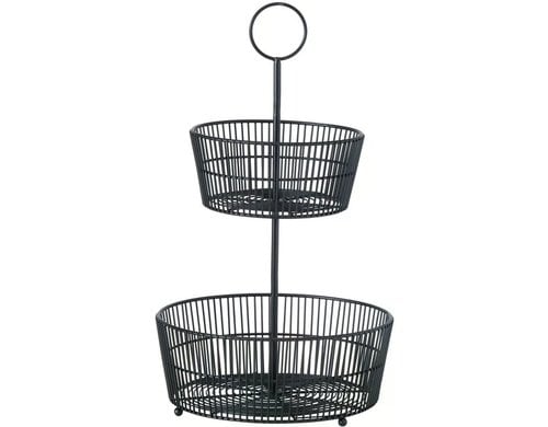 Boltze Etagere Gea Schwarz H 44 cm, Eisen