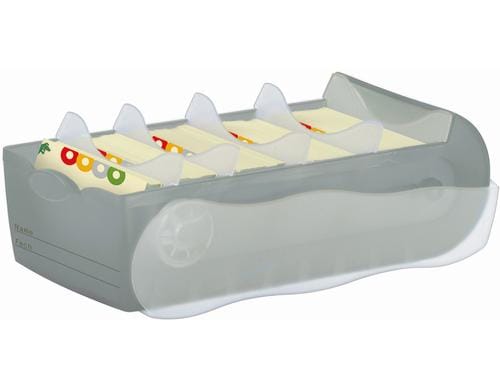 HAN Karteibox Croco A7 5 Stützen, 100 Karten, grau