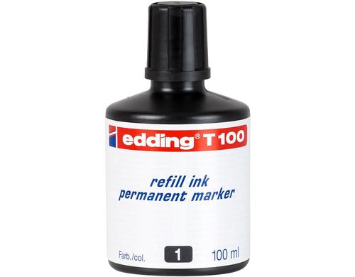 Edding Nachfülltusche T-100 Permanent 100 ml, schwarz