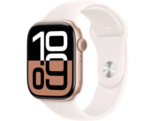 Apple Watch S10 CEL 46 Rose Gold Alu S mit Light Blush Sport Band - S/M