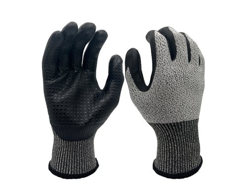 FTM Arbeitshandschuh Grösse 10/XL, sz-ws, schnittfest, 12-er Set
