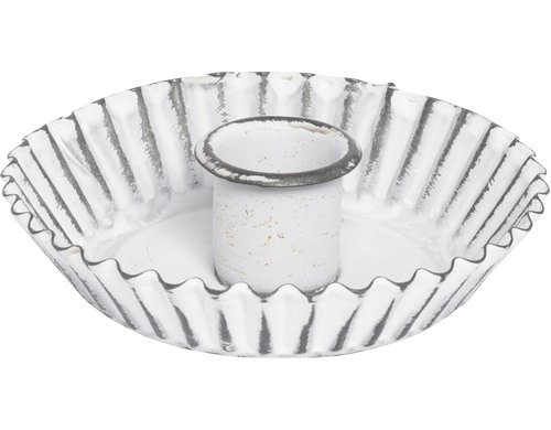 COCON Kerzenhalter, 10x3cm weiss Eisen, Shabby Chic Look