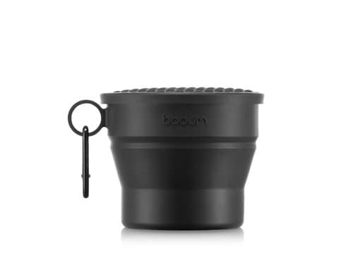 Bodum Bistro Faltbarer Becher mit Deckel Schwarz, 0.3 Liter