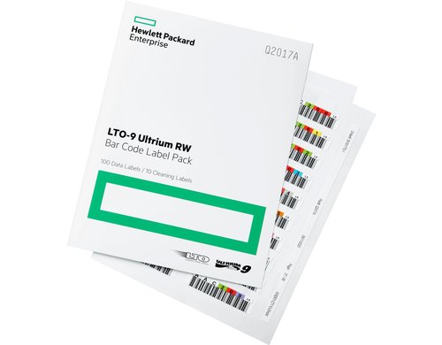 HPE Q2017A: 100 Strichcode Etiketten LTO--9 100 Etiketten Daten und 10 Reinigungstapes