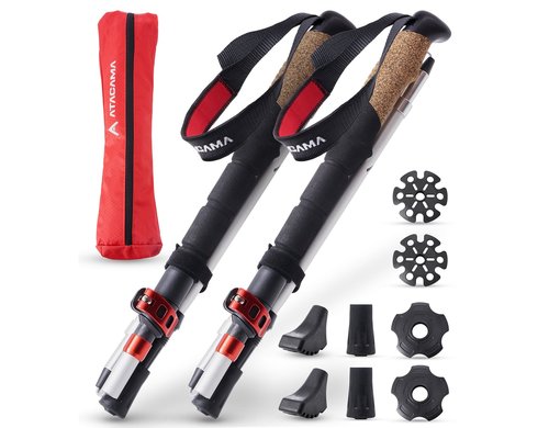Atacama Teleskop Wanderstöcke 110-135cm Kork Griff, Flip Lock