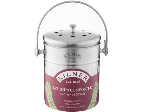 Kilner Komposteimer 2 Liter Ø 14 cm, Höhe 19cm, Edelstahl
