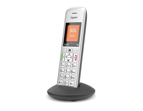 Gigaset E390 HX Handset silber CAT-iq Zusatzmobilteil mit Ladeschale