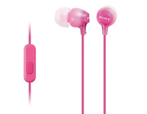 Sony Kopfhörer MDREX15APPI, pink In-Ear, In-Line-Fernbedienung