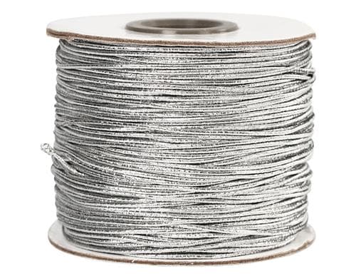 Creativ Company Elastikschnur Stärke: 1 mm, Silber, 100 m