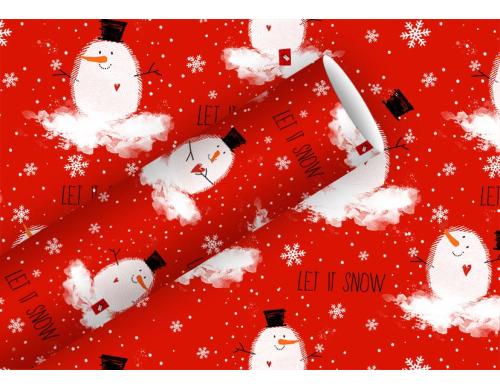 B+C Geschenkpapier Bobby Snow Rot 2m x 70 cm, 60 g/m2