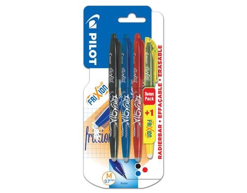 Pilot Rollerball FriXion Ball x3 + Light x1 gratis, mehrfarbig