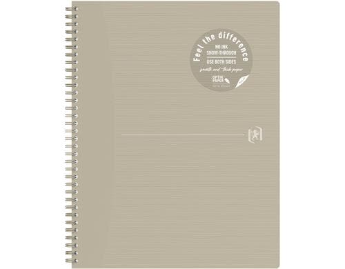 Oxford Spiralheft Origins beige A4+, 70 Seiten, liniert Rand links